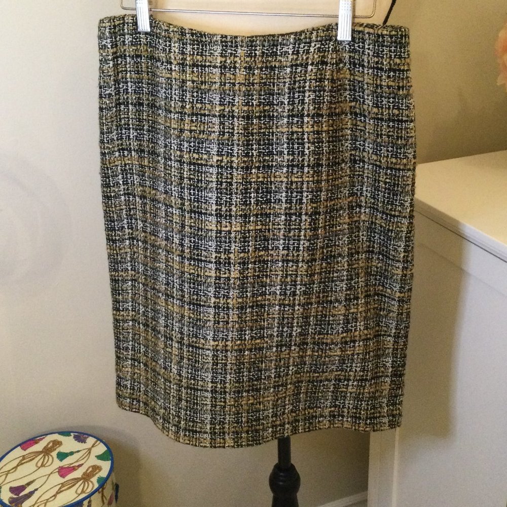 Sunny Leigh, Multi-Color Boucle Tweed Pencil Skirt, Sz. 10
